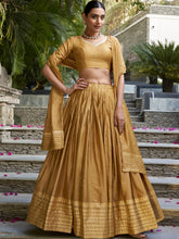 Pure Chanderi Plain Zari Weaving Lehenga With Dupatta MST