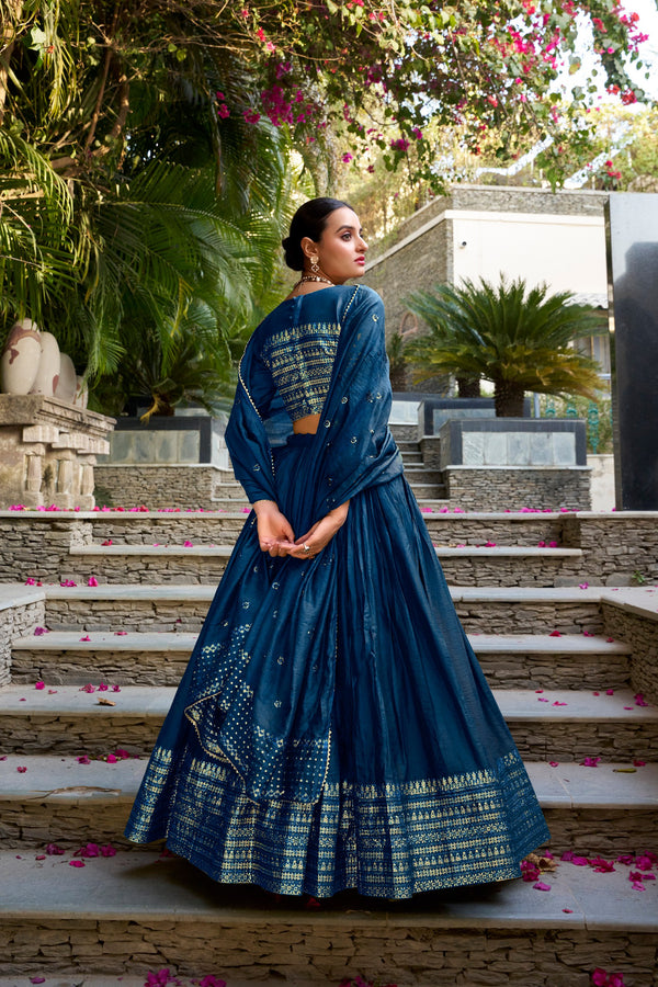 Pure Chanderi Plain Zari Weaving Lehenga With Dupatta NBL