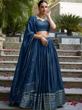 Pure Chanderi Plain Zari Weaving Lehenga With Dupatta NBL