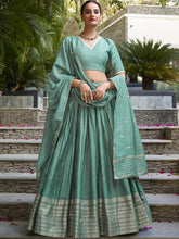 Pure Chanderi Plain Zari Weaving Lehenga With Dupatta SGN