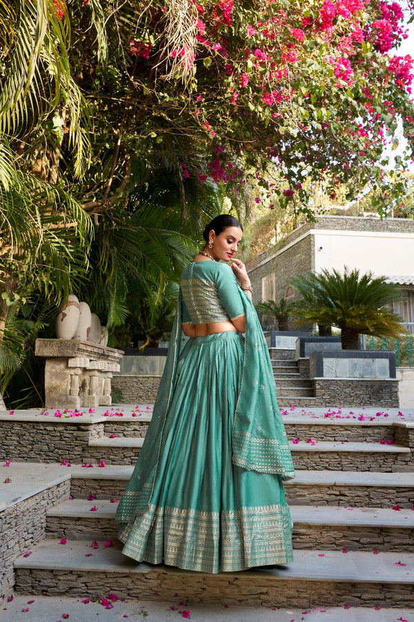 Pure Chanderi Plain Zari Weaving Lehenga With Dupatta SGN