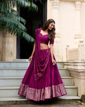 Pure Chanderi Plain Zari Weaving Lehenga With Dupatta WIN