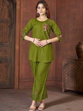 Rayon Co-ord Set For Women Green