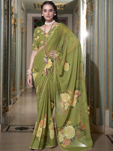 Georgette Printed Saree For Women MND