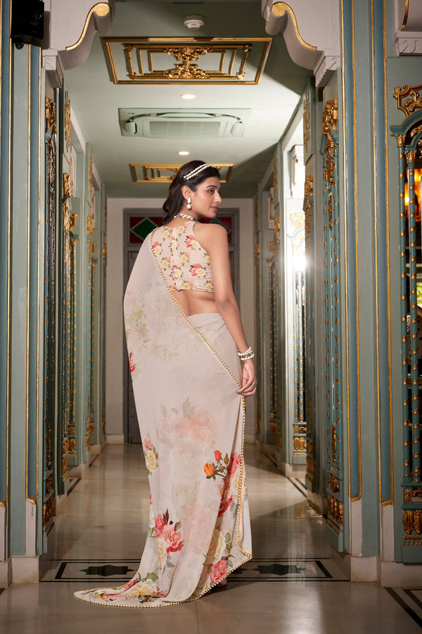 Georgette Printed Saree For Women OWT
