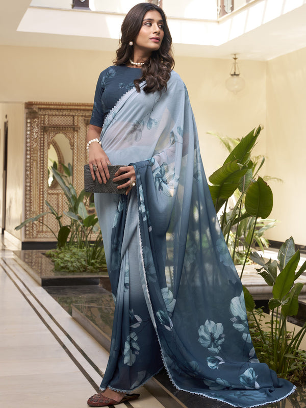 Floral Printed Saree For Women BGN
