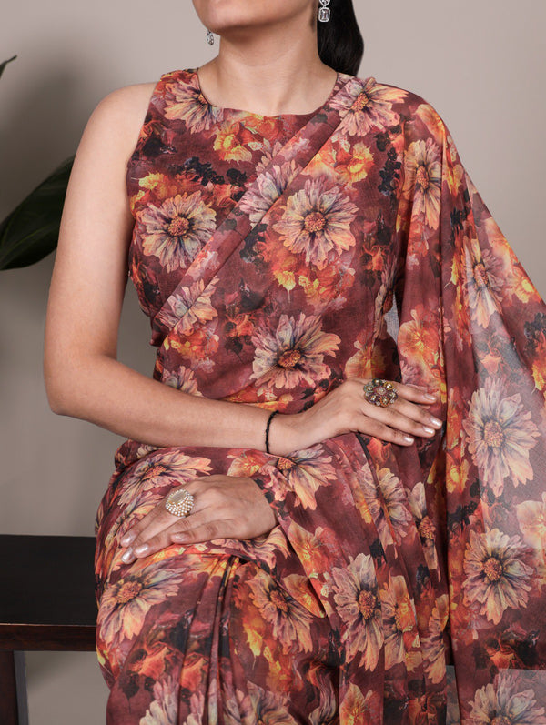Floral Printed Saree For Women OG