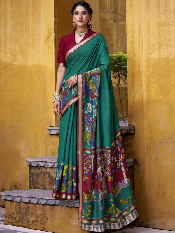 Kalamkari Printed Saree For Women FRZ