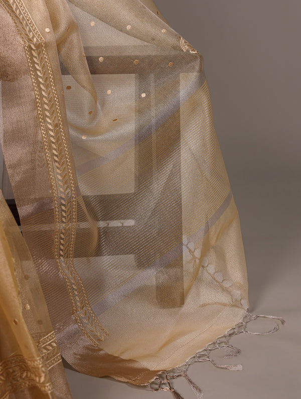 Poly Shimmer Embroidery Saree For Women YLW