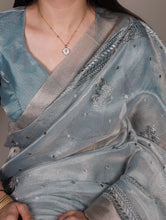 Poly Shimmer Embroidery Saree For Women SBL