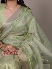 Poly Shimmer Embroidery Saree For Women PST