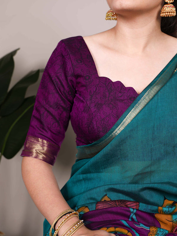 PV Chanderi Floral Printed saree For Women TEL