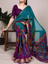PV Chanderi Floral Printed saree For Women TEL