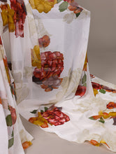 Chiffon Floral Printed Saree For Women WHT