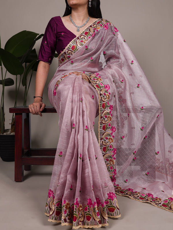 Zari Kota Tissue Saree For Women LUV