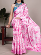 Satin Silk Printed Saree For Women LPI