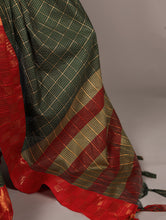 Poly Cotton Chex Saree For Women