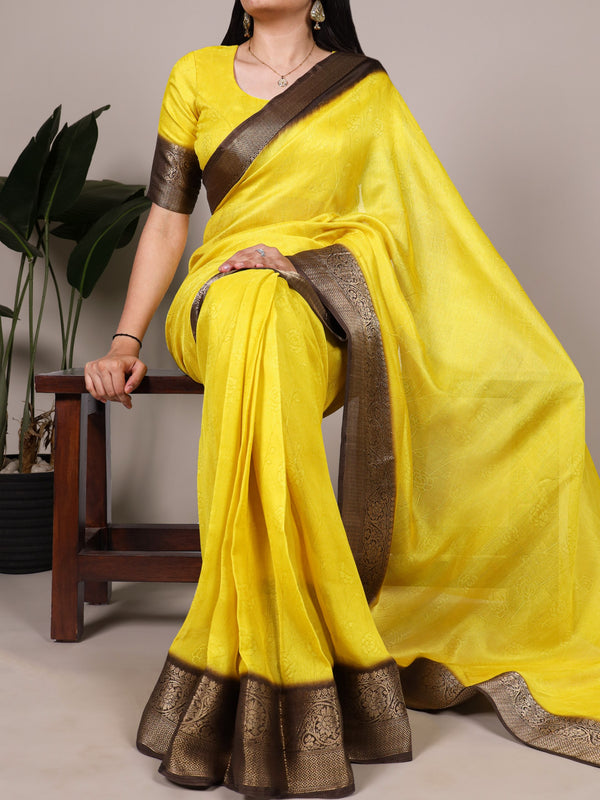 Marsh Mallow Saree For Women YLW