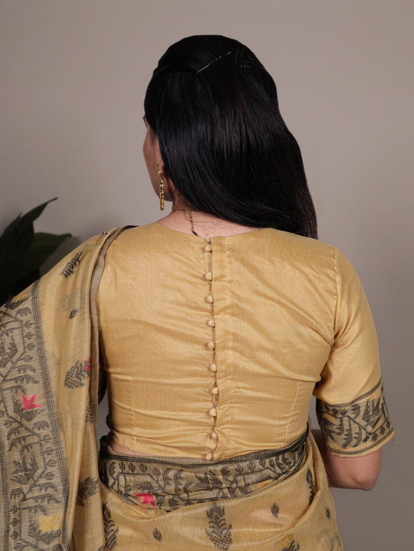 Poly Cotton Saree For Women YLW