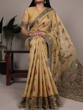 Poly Cotton Saree For Women YLW