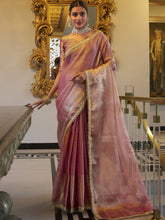 Tissue Shimmer Zari Weaving Saree For Women LPI