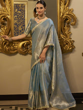 Tissue Shimmer Zari Weaving Saree For Women SBL