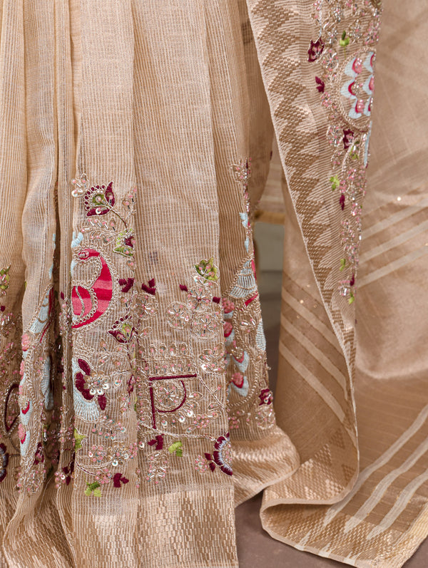 Zari Kota Embroidered Saree For Women CRM
