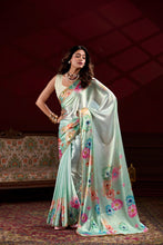 Satin Silk Printed Saree  For Women PST