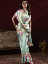 Satin Silk Printed Saree  For Women PST