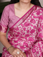 Tussar Silk Printed Saree For Women PNK