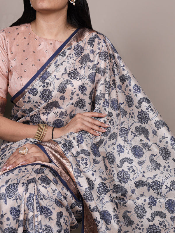 Tussar Silk Printed Saree For Women OWT