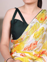 Dull Satin Floral Printed Saree For Women YLW