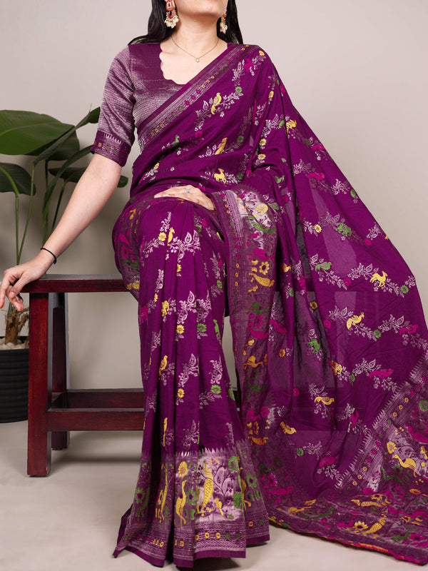 Naylon Weaving Work Saree PRL