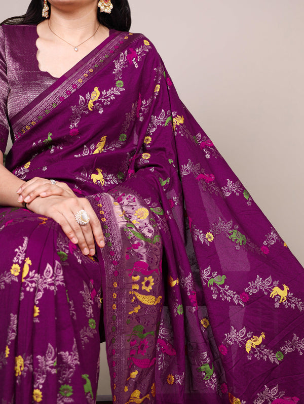 Naylon Weaving Work Saree PRL