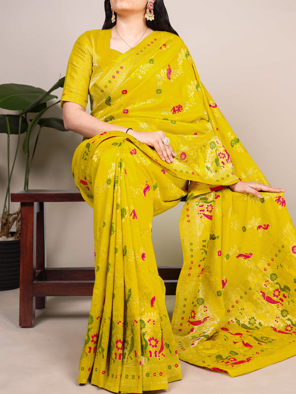 Naylon Weaving Work Saree LMN