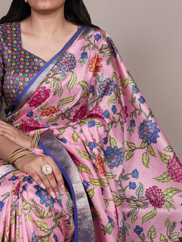 Tussar Silk Floral Printed Saree LPI