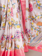 Tussar Silk Floral Printed Saree OWT