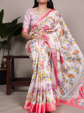 Tussar Silk Floral Printed Saree OWT