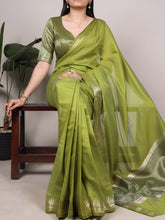 Cotton Silk Zari Weaving Saree OLE