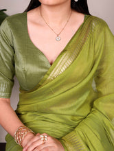 Cotton Silk Zari Weaving Saree OLE