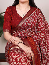 Viscose Chanderi Ikkat Printed Saree MRN