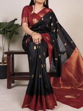 Cotton Zari Weaving Saree BLK