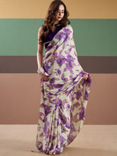 Satin Silk Floral Printed Saree PRL