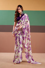 Satin Silk Floral Printed Saree PRL