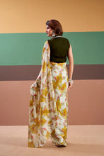 Satin Silk Floral Printed Saree YLW