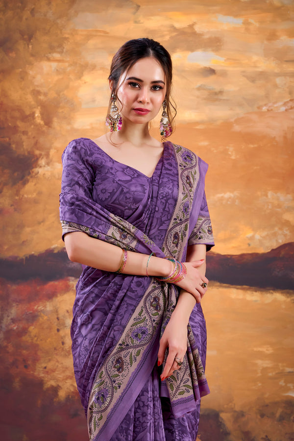 Crepe Printed Saree PRL