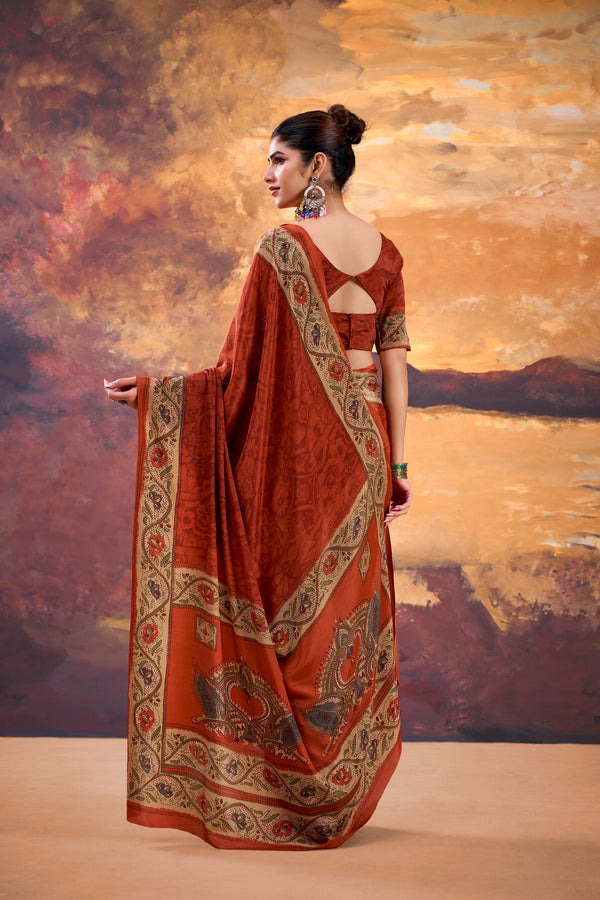 Crepe Printed Saree ROG