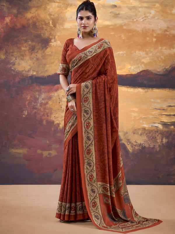 Crepe Printed Saree ROG