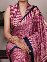 Dull Satin Printed Saree PNK