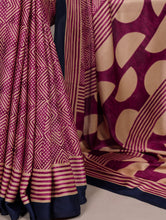 Dull Satin Printed Saree PNK